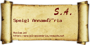 Speigl Annamária névjegykártya